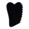 Sawtooth Face Gua Sha Tool Natuurlijke obsidiaan Guasha Massager Beauty Health Body Eye Neck Huid Schraap Massage Detox