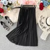 Röcke Sommer Frauen Mode Elegante Retro Plissee Weibliche 2023 Hohe Taille Rock Mit Gürtel Chiffon Midi Lange Frauen AL0168