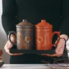 Muggar Traditionell kinesisk Dragon Purple Clay Tea med lock Silit Retro Handgjorda Yixing Cup Zisha Cup Gift Tumbler 230221