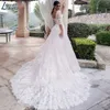 Party Dresses LAYOUT NICEB Princess Embroide Dress Oneck Appliques Full Sleeves Ball Gown For Bride Lace Up Back vestido de novia 230221