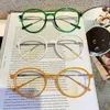 Solglasögon ramar mode godisfärger ögonglasögon ram kvinnor retro grön klar optisk skådespel gafas oculos transparent rund1