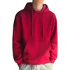 Men's Hoodies Sweatshirts Men Hoodie Solid Color Ribbed Cuff Autumn Winter Drawstring Warm Sweatshirt for Daily Wear 230222