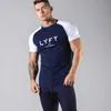 Camisetas masculinas Lyft New Fitness Brothers Men T-shirt Summer Print Casual Printing Short Sleeved Men's Sports Fitness Tops de secagem rápida 022223h