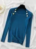 Women's Sweaters 2023 Basic Button Women Autumn Winter Tops Slim Jumper Soft Warm Pull Pullover Knitted Sweater