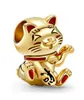 925 Pounds Silver New Fashion Charm Women's Gold Silver Necklace, Exquisite Cat Lucky Beads, Dog Legs, Compatible with Pandora Bracelet, Making Jewelry Gifts