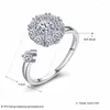 Cluster Rings ERLUER Rotate For Women Girls Online Celebrity Open Adjustable Rotatable Zircon Flowers Wedding