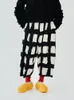 Imakokonis Original-Herbst-Winter-Hosen für Damen in karierten Farben mit elastischem Bund, lässige Hose mit weitem Bein und Neun-Punkt-Hose für Damen 230222