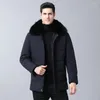 Men's Down 2023 Fashion Long Thickening To Keep Warm In The Winter Men Coats Coat White Duck Menswear Detachable Collars