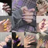 Faux ongles couleur unie mat ongles mode coloré femmes portable faux pour mariée avec colle RP