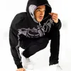 Men's Hoodies Sweatshirts Full Zip Up Hoodie Skeleton Goth Sweatshirt Sport Couple Outfit Black Long Sleeve Oversized Grunge Y2k Hip Hop Jacket 230221