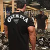 Herrtshirts olympia bomull gym sport t kort hylsa löpning träning träning tees fitness lösa stor storlek mxxxl 230221