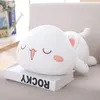 Super süße schlafende Katzenpuppe Kuscheltiere 35 cm Plüsch weiß grau Kawaii Kitty Stofftiere Kindergeschenk