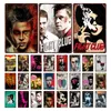 Fight Club Art Målning Klassisk film Metal Plack Vintage Poster Väggdekor Järnmålning Tennskylt Dekoration Målning för dekorera hemstorlek 30x20cm W02