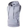 Men's Hoodies Fashion Design Men Sleeveless Hooded Top Casual Slim Muscle Show Sweatshirt 2023