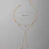 Colares de pingentes colar de cadeia longa moderna para mulheres meninas de cristal cled stone clavicle colar de jóias ajustáveis ​​16950
