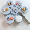 Botellas de almacenamiento 10pcs 5g Plástico Vacío Dibujos animados Polvo suelto Contenedor Caja de maquillaje Puff Caja con