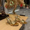 Gold and silver leather sandals high heel 8.5cm shoes gladiator slippers ankle strap buckle women's shoes open-toe 35-42