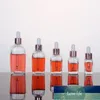 Bottiglie di profumo di olio essenziale in vetro trasparente Flacone contagocce quadrato da 10 ml a 100 ml con tappo in oro rosa