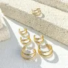 Dangle Earrings 3 Pairs Of Large Medium And Small Three-layer Ring-shaped Geometric Female 2023 Fashion Retro Jewelry Wholesale