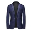 Мужские костюмы Blazers Spring Men Striped Blazer Fashion Business Business Swed Man Свадетельная куртка большого размера Банкетное платье для вечеринки 230222