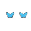 Clover Earrings Vintage 18 Style 4 Leaf Stud Earrings Butterfly Motherofpearl Diamond Agate Turquoise Not Fade Earrings for Wome7774143