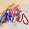 Bear Keychains Lanyards Dazzle Plating Bear med Drill Keychain Creative Pendant Fashion Keychain Hanging Ornament