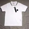 Lettre broderie Patch polos Coton décontracté hommes t-shirts mâle collier collier t-shirt m-xxxl noir blanc gris si