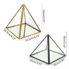 Jewelry Pouches Pyramid Storage Box Glass Terrarium Design Holder Clear Faceted Succulent Air Plant Planter Pot/Keepsake (No