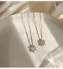 Pendant Necklaces Exquisite Rose Gold Plated Filled Zircon Snowflake Necklace Charming Crystal Chain Birthday Xmas Gifts FOR Women Jewelry