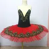 Stage Wear Tutù di balletto rosso Gonne Fionda per costume da bambina Abiti da danza del ventre professionali per bambini