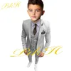 Kläder sätter White Boys Suit Piece Wedding Tuxedo Jacket Pants Vest Kids Blazer Child Slim skräddarsydd klänning Full outfit