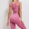 Yoga Outfit Seamless Sets Sports Fitness High Waist Hip-lifting Trousers Stretch Vest Suits Workout Clothes Gym Leggings Set For Women