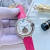 Orologio da donna di lusso con cinturino in pelle stile tempestato di diamanti 39 mm