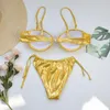 Women's Swimwear Brazilian 2023 Women Sexy Sequin Bikini Set High Cut Push Up G-string Thong Swimsuit Mujer Bikinis