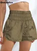 Frauen Shorts OneLine Elastische Taille Sommer Schnelltrocknend Solide Lauf Unten Weibliche Einfache Streetwear Strand Kurze Hosen 230222