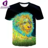 Men's T Shirts Kaseetop Creative Cool Pattern Lion Print 3D Printing Punk Gothic Street Fashion Clothing Mens Short Sleeves Plus Size T171