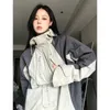 Women's Jackets HOUZHOU Vintage Outdoor Jackets Women Y2k Streetwear Waterproof Oversized Autumn Hooded Harajuku Windbreaker Coat Korean Fashion 230222