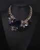 Colorful Stone Chunky Flower Choker Collar Fashion Weave Rope Statement Necklace Mix color Factory Price