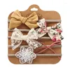 Hair Accessories 5Pcs Born Infant Baby Girls Floral Bowknot Headband Set Nylon Elastic Band Toddler Lace Flower