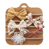 Haaraccessoires 5 % geboren babymeisjes bloemen bowknot hoofdband set nylon elastische band peuter kanten bloem