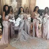 Abiti da festa Vintage Silver Lace Mermaid Matrimonio musulmano con maniche lunghe Collo alto Abiti da sposa Arabia Saudita Dubai African Bride 230222