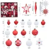 Kerstdecoraties 58 stks/set geschilderde ballen boom hanger cadeaubist 2023 jaar thuis feestmas decoratie ballet pack