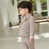 Clothing Sets Children's Striped Formal Dress Suit Set Boys First Birthday Party Wedding Come Kids Blazer Vest Pants Bowtie Clothing Set