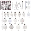 Kerstdecoraties 58 stks/set geschilderde ballen boom hanger cadeaubist 2023 jaar thuis feestmas decoratie ballet pack