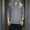 Camisas casuales para hombres SIPERLARI S kimono suelto manga de siete cuartos la moda verano primavera diseño 230221