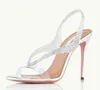 Famoso marchio Izzy Plexi sandali in pelle pvc cristallo tacchi alti estate perfetta donna gladiatore festa di nozze EU35-43