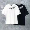 メンズTシャツデザイナースウェットシャツ砂サマーニューグレードのコットンプリント短袖ラウンドネックパネルTシャツ特大色の黒い白いcx5p