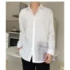 Men Shirts Long Sleeve Silk Casual Comfortable Button Up Shirts for Men Korean Fashion Turn-down Collar Solid Tops