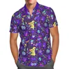 Mäns avslappnade skjortor fisk anime 3d strand hawaiian sommarblå kort ärm streetwear överdimensionerad 5xl camisa social kemis homme 230221