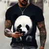 T-shirts pour hommes Cartoon T-shirts pour hommes Lunettes de soleil 3d Panda T-shirt pour hommes Drôle Casual O Neck Vêtements pour hommes Tops surdimensionnés Fashion Tee Shirt 022223H